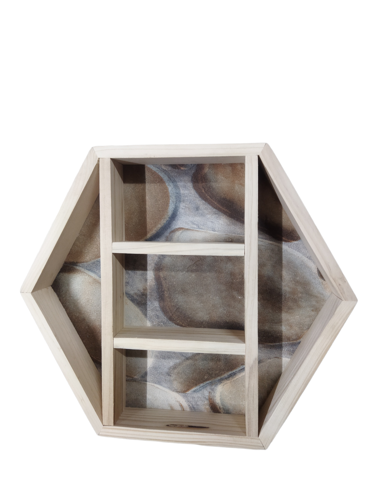 wooden hexagonal compartment tray
