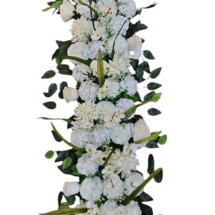 white mix pattern flower border (4 feet)