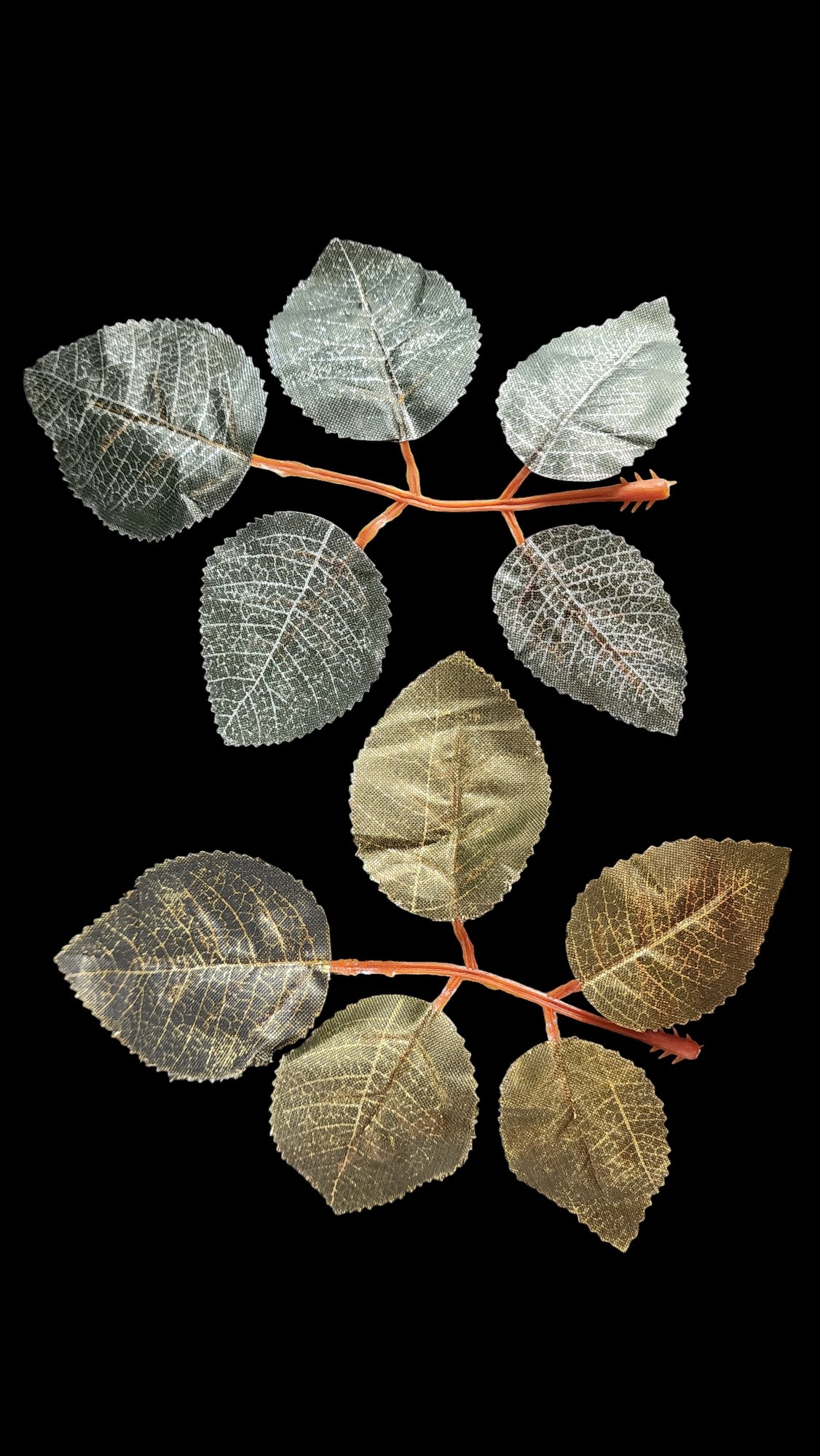 golden n silver printed 5/1 leaves